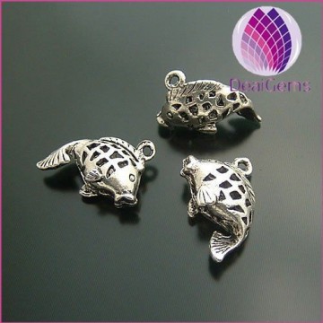 wholesale alloy pierced little carp charm 21x14mm for jewerly findings