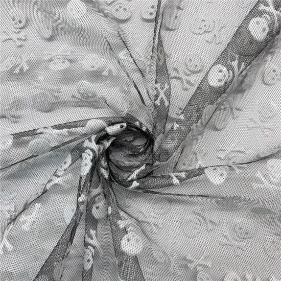 Halloween Decoration American Tulle with White Skulls B