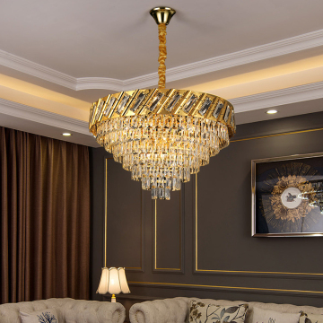 Luxurious Gold Art Deco Indoor Round Pendant Light Chandelier