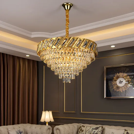 Luxurious Gold Art Deco Indoor Round Pendant Light Chandelier