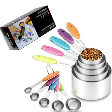 Factory Direct Stainless Steel Measuring Cup with Silicone Handle for Cooking and Baking