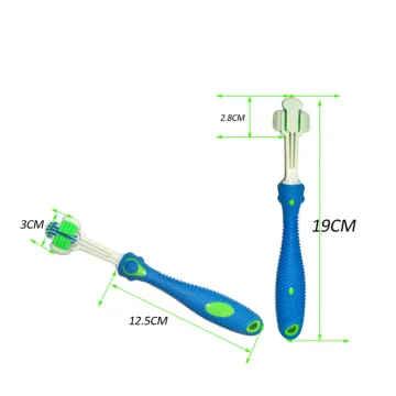 Three heads pet brush dogs toothbrush made in China