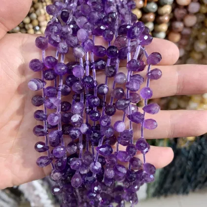 Lapis Lazuli Faceted Teardrop Beads - Natural Stone for Jewelry Making