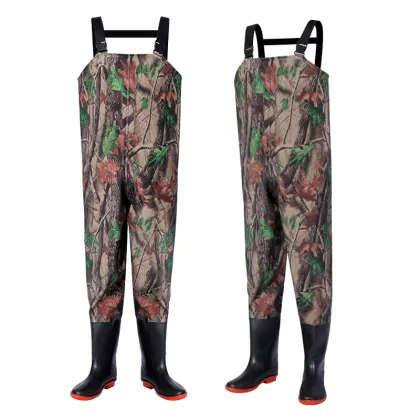 Green Breathable Waders for Women - Customized PVC Logo Fishing Waders