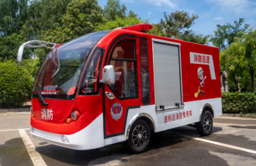 Four-wheel single-row seat electric fire engine