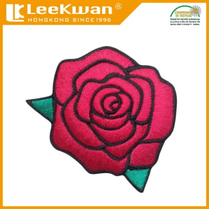 flower iron on patches, applique rose, applique flower, iron on applique flower embroidered patch