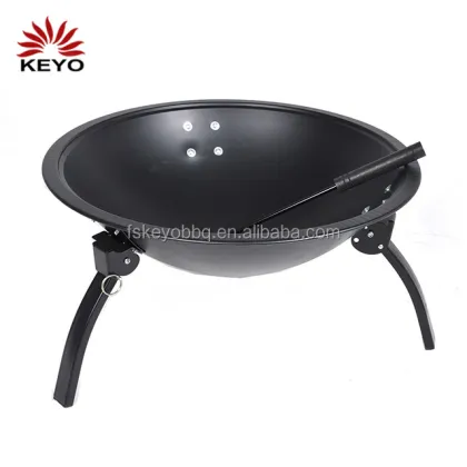 22"" Foldable Metal Garden Fire Pit BBQ Charcoal Fireplace BBQ Grill
