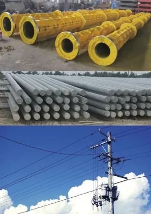 Yellow Electric Prestressed Concrete Poles Precast Concrete Pole Iso