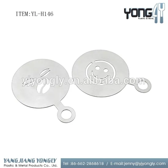 Stainless Steel coffee stencil set Cappuccino Stencils Coffee Stencil