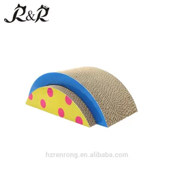 cardboard pets toy corrugated cardboard half circle shaped cat scratcher toy CT-4011
MORE BENEFITS