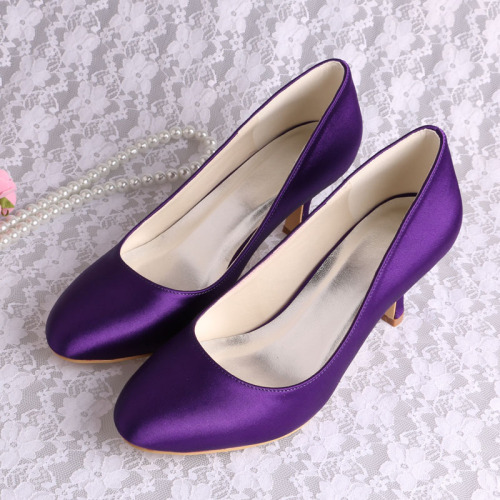 Satin Purple Shoes Heels Shoes Wedding Shoes