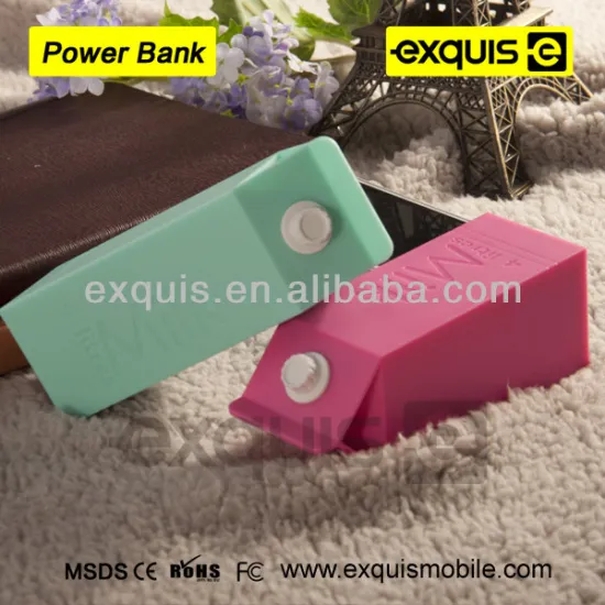 High quality cheap portable super fashion cute milk 10400mAh power bank for iphone/Samsung smartphones