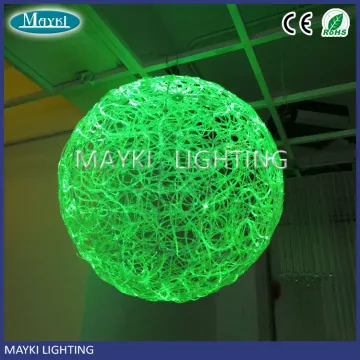 Led fiber optic light ball shape chandelier for Cafe decoration