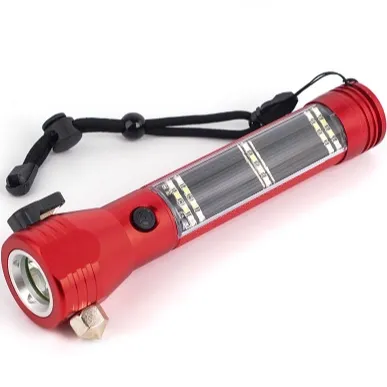 Waterproof Emergency Car Escape Tool: A Multi-Functional Solar Torch Light with Self-Defense Capabilities