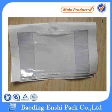alibaba selling new products cosmetic plastic bag with metal hanger