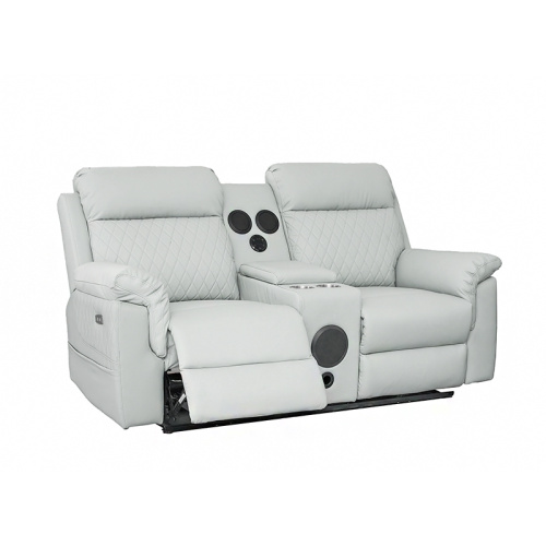 Set de sofá reclinable de potencia de cuero genuino de lujo