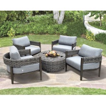 Patio Rattan Club Chair and Coffee Table