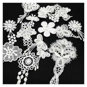 Hot Selling White Polyester Lace with Water-Soluble Trim