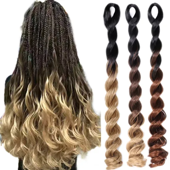 Wholesale 100g Ombre Long Jumbo Braids Deep Wave Heat Resistant Crochet Braiding Hair Afro Synthetic Hair Extension For Women