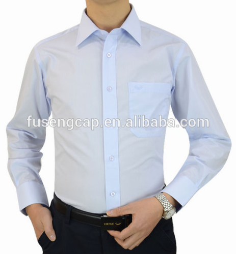 Blue Twill Fabric Men's Shirts