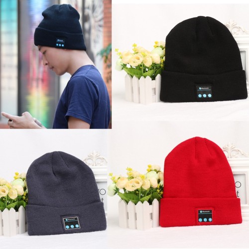 Topi Beanie Rajut Musim Dingin Headphone Topi Beanie Bluetooth
