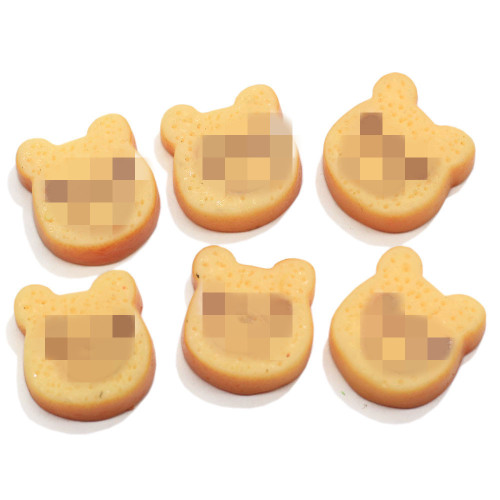 Kawaii Resin Cute Bear Cookies Mini Play Food Flatback Cabochon Scrapbooking for Phone Deco DIY Εξωραϊσμός Αξεσουάρ
