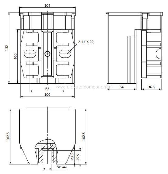 CWT Guide Shoe for Home Elevators 10mm 16mm