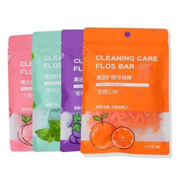 Bestselling 100pcs Bag of Premium Four-Colored Flossing Sticks Infused with Fruit Scents