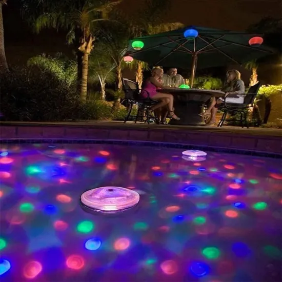 8 Mode Battery-Powered Waterproof LED Color Changing Pool Lights
