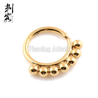 Brass Tribal Simple Ball Septum Clickers Nose Ring