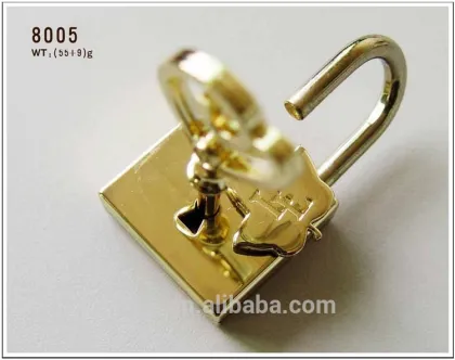 Square Shape Maple Leaf Zinc Alloy Keyed Padlock In Golden Color