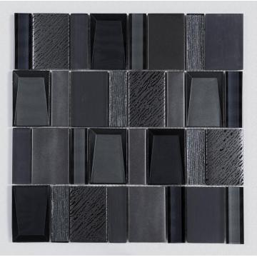 Hotel Bathroom Black Art Glass Mosaic Mixed Tiles