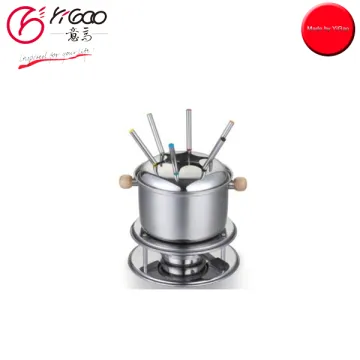 102255 Metal Chocolate Fondue Pot set