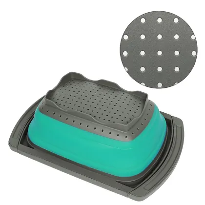 Gloway Collapsible Kitchen Gadget: Over-the-Sink Colander, Vegetable & Fruit Strainer Basket with Extendable Handle