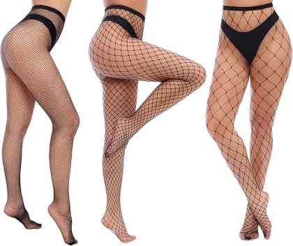 Charmnight Womens High Waist Tights Fishnet Stockings