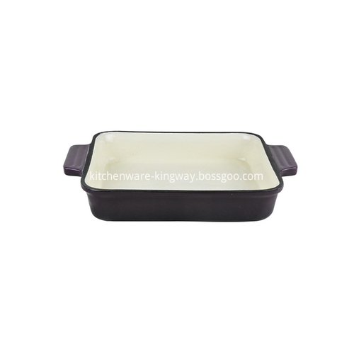 Brown Enamel Cast Iron Roasting Dish