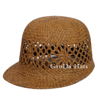 Top quality handmade summer raffia straw sun baseball hat