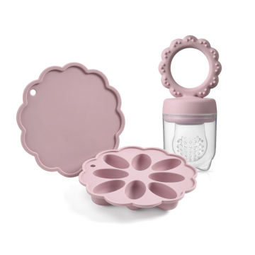 مجموعة مصاصة طعام من السيليكون 2 في 1 صينية فريزر