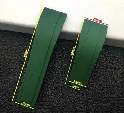 Black Water Ghost Green Rolex Rubber Strap Watch with 20mm Silicone Band and Accessories