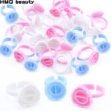 Wholesale 50/100Pcs Disposable Eyelash Glue Fan Cup Rings Holder Container Tattoo Pigment Eyelash Extension Tools Lash Supplies