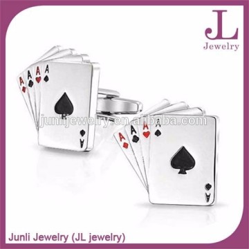 Poker Design Custom Cufflink Wholesale Blank Stainless Steel Cufflinks