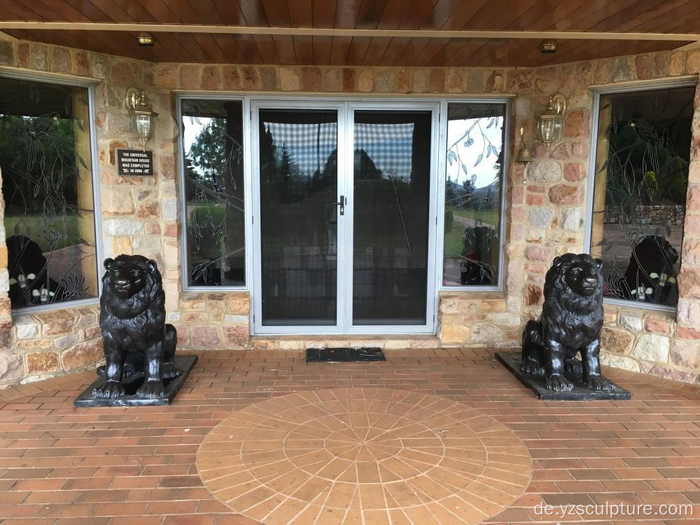 Bronze Paar Lion Statue für Dekoration im Freien