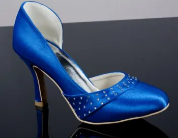 Blue Two-Piece Sexy High Heel Evening Shoes Wedding Shoes
