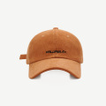 Настройка вышитая логотип круглое коричневая вельветовая шляпа