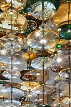 Modern Green and gold chandelier