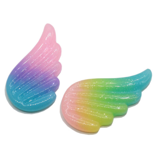 Niedlicher Gradient Glitter Angel Wings Kawaii Flatback Harz Cabochon für Diy Phone Decor Scrapbook Verschönerung