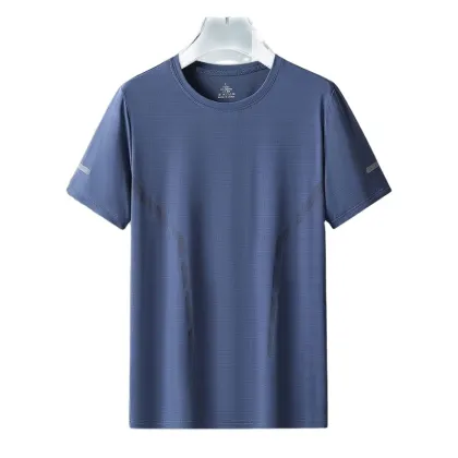 Men's Summer Loose Large Size Ice Silk Short Sleeve T-shirt