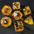 Crystal Multifaceted Polyhedral Dice Set 7 PCS for DND, RPG Tabletop Gaming, Collectors | Tinbox Packing, Gemstone Effect Dice
