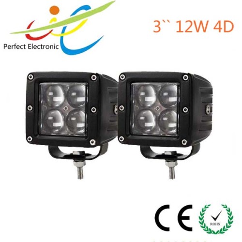 Most hot selling 3 inch 4D 12W LED work light with Cree LEDs