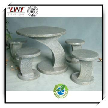 27Inches Fiberglass \"Stone\" Garden Table with 4 stools